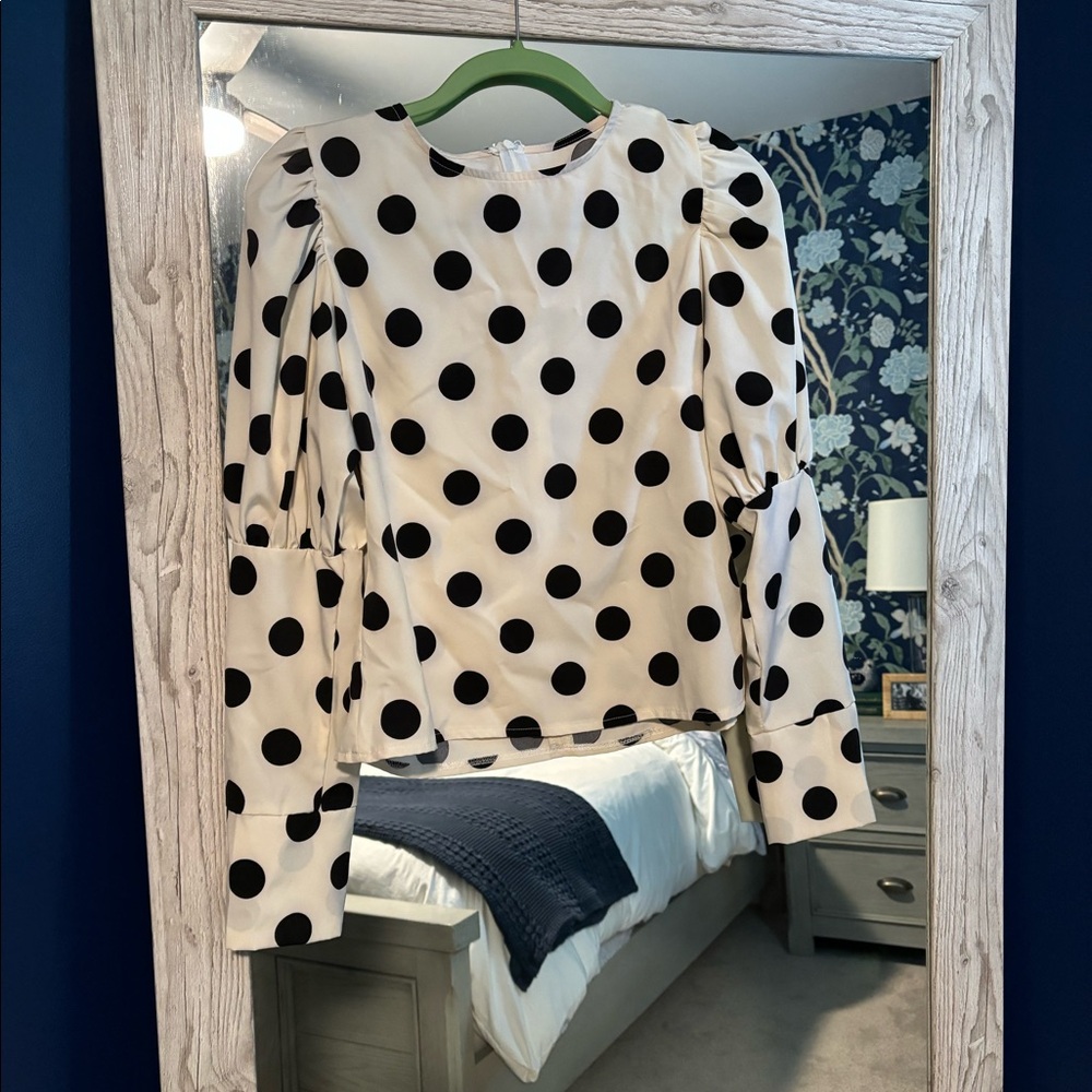 Puff Sleeve Polka Dot Blouse